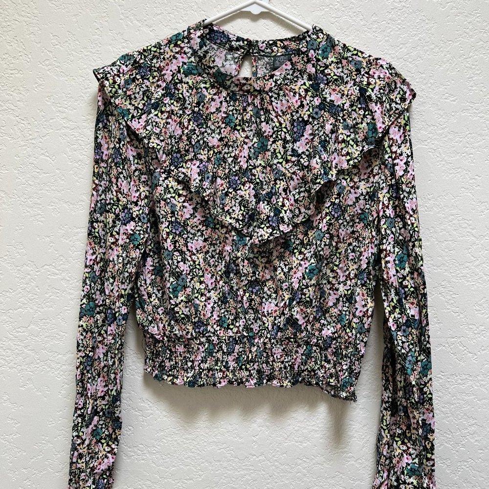 Long Sleeve Multi-Colored Floral Shirt